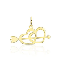 Pendentif Eudocie Coeurs Et Fleche Or Jaune
