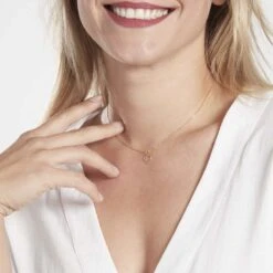 Pendentif Eudocie Coeur Strie Or Jaune -Bijouterie Pas Chère B3PFJW0222 model0