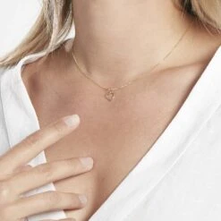 Pendentif Eudocie Coeur Strie Or Jaune -Bijouterie Pas Chère B3PFJW0222 model1