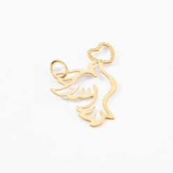 Pendentif Guecha Colombe Et Coeur Or Jaune