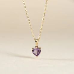 Pendentif Miyah Or Jaune Amethyste 7 Pendentif Miyah Or Jaune Amethyste -Bijouterie Pas Chère B3PFJYI004 view2