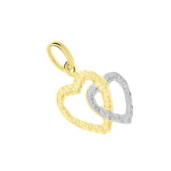 Pendentif Eudocie Coeurs Ciseles Or Bicolore -Bijouterie Pas Chère B3PM2W0005 view2