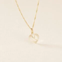 Pendentif Eudocie Coeur Lettre Or Jaune -Bijouterie Pas Chère B3PMJW0192 view2