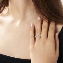 Alliance Giulia Or Blanc Diamant -Bijouterie Pas Chère B7AFBDW433 model1