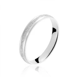 Alliance Caroline Sablee Demi Jonc Classique Or Blanc