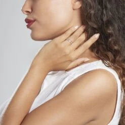 Alliance Caroline Sablee Demi Jonc Classique Or Blanc -Bijouterie Pas Chère B7AFBW0403 model0