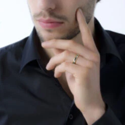 Alliance Beatrice Ruban Plat Or Bicolore -Bijouterie Pas Chère B7AM2W00PR model0