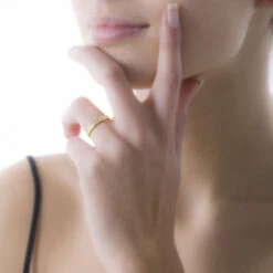 Alliance Laura Diamantee Ruban Plat Or Bicolore -Bijouterie Pas Chère B7AM2W0613 model0