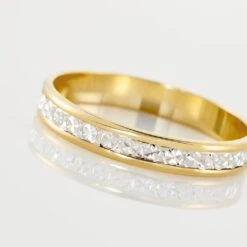 Alliance Laura Diamantee Ruban Plat Or Bicolore -Bijouterie Pas Chère B7AM2W0613 view3