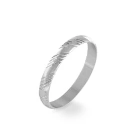 Alliance Hercule Striee Demi Jonc Classique Or Blanc