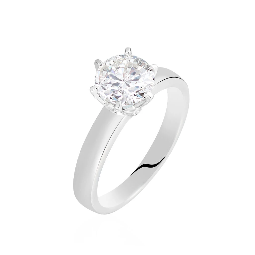 Bague Solitaire Natalia Or Blanc Diamant Synthetique 1 Bague Solitaire Natalia Or Blanc Diamant Synthetique
