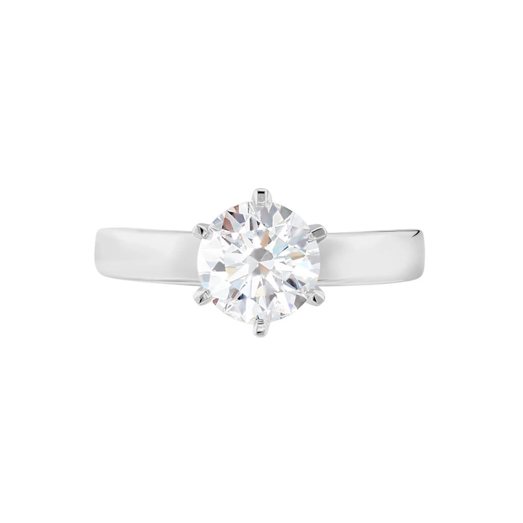 Bague Solitaire Natalia Or Blanc Diamant Synthetique 2 Bague Solitaire Natalia Or Blanc Diamant Synthetique – Image 2