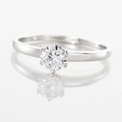 Bague Solitaire Natalia Or Blanc Diamant Synthetique -Bijouterie Pas Chère B7DFBJW063 view3