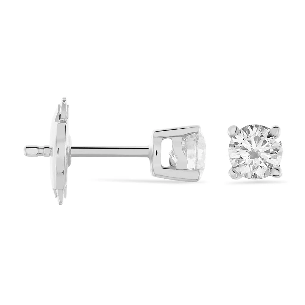 Boucles D'oreilles Puces Victoria Or Blanc Diamant 2 Boucles D'oreilles Puces Victoria Or Blanc Diamant – Image 2