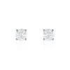 Boucles D'oreilles Puces 4 Griffes Or Blanc Diamant Synthetique