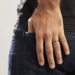 Alliance Rhodium Ruban Plat Palladium Bicolore -Bijouterie Pas Chère BEAH2W00BM model0