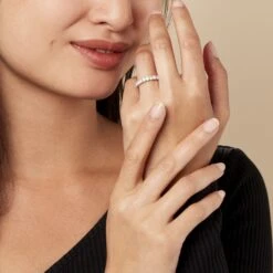 Demi Alliance Eloise Platine Blanc Diamant -Bijouterie Pas Chère BPAFBDW0SV model0