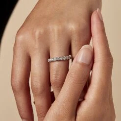 Demi Alliance Eloise Platine Blanc Diamant -Bijouterie Pas Chère BPAFBDW0SV model1