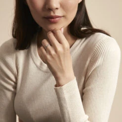 Alliance Aphrodite Demi Jonc Bombe Platine Blanc -Bijouterie Pas Chère BPAMBW01JK model0