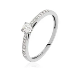 Bague Solitaire Laetitia Platine Blanc Diamant