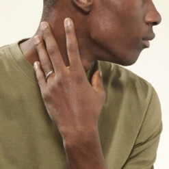 Alliance Soriya Demi Jonc Classique Argent Blanc -Bijouterie Pas Chère FAAMBW0151 model1