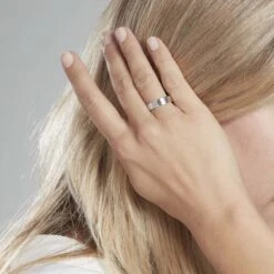 Alliance Hermence Ruban Plat Argent Blanc -Bijouterie Pas Chère FAAMBW0177 model1