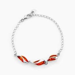 Bracelet Argent Blanc Eve-liseae Ambre