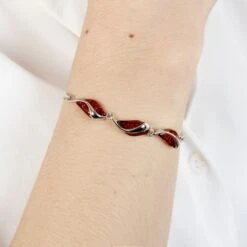 Bracelet Argent Blanc Eve-liseae Ambre -Bijouterie Pas Chère FABFBIM134 model1