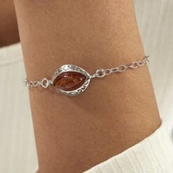 Bracelet Argent Blanc Clarita Ambre -Bijouterie Pas Chère FABFBIY147 model1