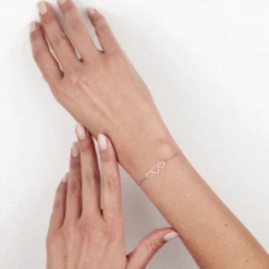 Bracelet Love Love Argent Blanc -Bijouterie Pas Chère FABFBW004P view2