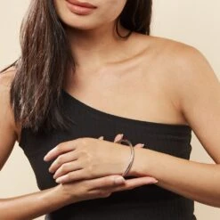 Bracelet Jonc Tabata Argent Blanc -Bijouterie Pas Chère FABFBW010A model0