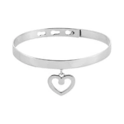 Bracelet Jonc Sally Argent Blanc