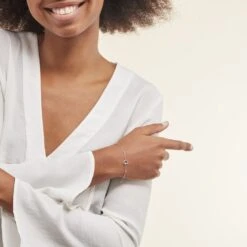 Bracelet Argent Blanc Gyoso 7 Bracelet Argent Blanc Gyoso -Bijouterie Pas Chère FABFBW014P model1