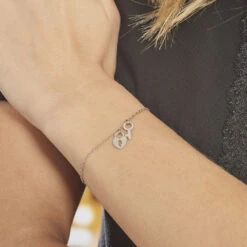 Bracelet Argent Blanc Kenocha -Bijouterie Pas Chère FABFBW014U model0