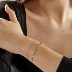 Bracelet Abbie Argent Blanc -Bijouterie Pas Chère FABFBW0803 model1