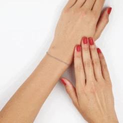 Bracelet Cherame Maille Criss Cross Argent Blanc -Bijouterie Pas Chère FABFBW0875 view3