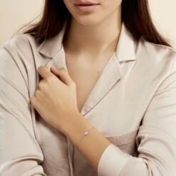 Bracelet Evren Argent Blanc Pierre De Synthese -Bijouterie Pas Chère FABFBXS125 model0