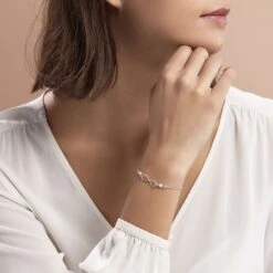 Bracelet Aliya Argent Blanc Pierre De Synthese -Bijouterie Pas Chère FABFBXW145 model0