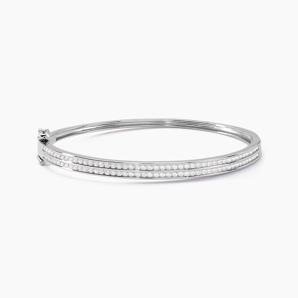 Bracelet Jonc Carinne Argent Blanc Oxyde De Zirconium 1 Bracelet Jonc Carinne Argent Blanc Oxyde De Zirconium