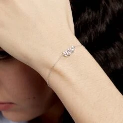 Bracelet Jade Argent Blanc Oxyde De Zirconium -Bijouterie Pas Chère FABFBZW040 model1