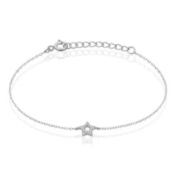 Bracelet Pierine Argent Blanc Oxyde De Zirconium