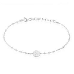 Bracelet Argent Blanc Turin Oxydes De Zirconium