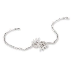 Bracelet Ble Argent Blanc Oxyde De Zirconium -Bijouterie Pas Chère FABFBZW137 view1