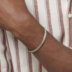 Bracelet Jonc Oscaro Argent Gris -Bijouterie Pas Chère FABHGW0004 model1