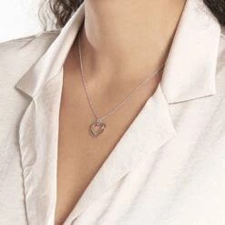 Collier Argent Bicolore Fethi -Bijouterie Pas Chère FACF2W0630 model1