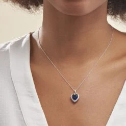 Collier Argent Sphinx Pierre -Bijouterie Pas Chère FACFBLB002 model1