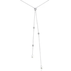 Collier De Dos Indigo Argent Perle De Culture Oxyde