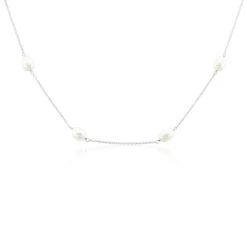 Collier Sautoir Argent Gaspar Perles De Culture 7-8mm 73cm