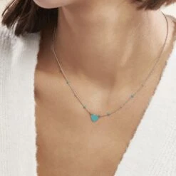 Collier Argent Blanc Augustine -Bijouterie Pas Chère FACFBW0008 model0