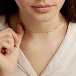 Chaîne Alyze Argent Blanc -Bijouterie Pas Chère FACFBW00HW model1